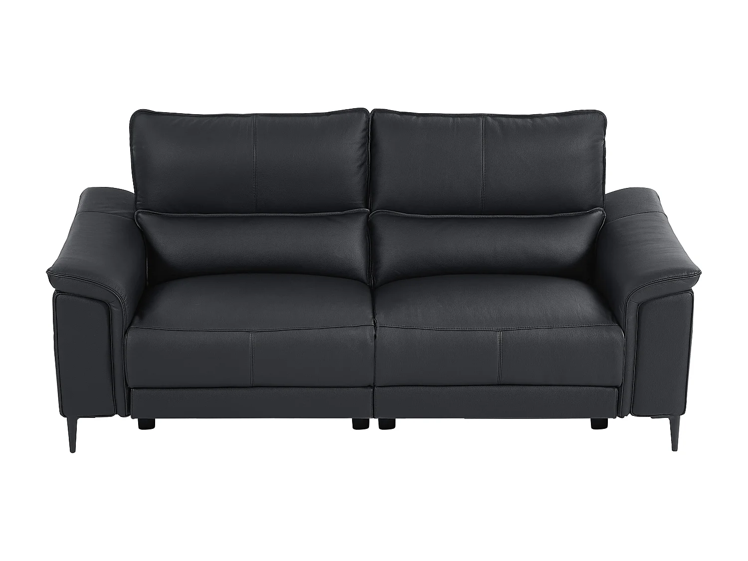 3-sits soffa med elektrisk avslappningsfunktion i svart kohud VALPARO