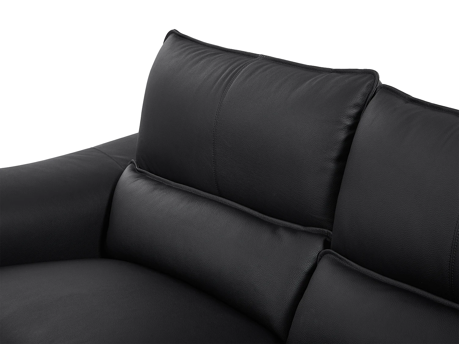 Svart 2-sits soffa VALPARO med elektrisk relaxfunktion i koläder