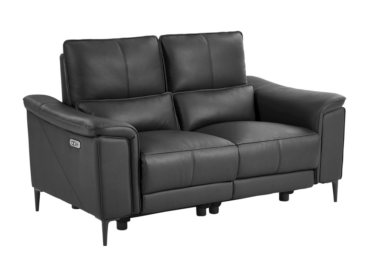 Relaxsofa elektrisch 2-Sitzer - Rindsleder - Anthrazitgrau - VALPARO günstig online kaufen