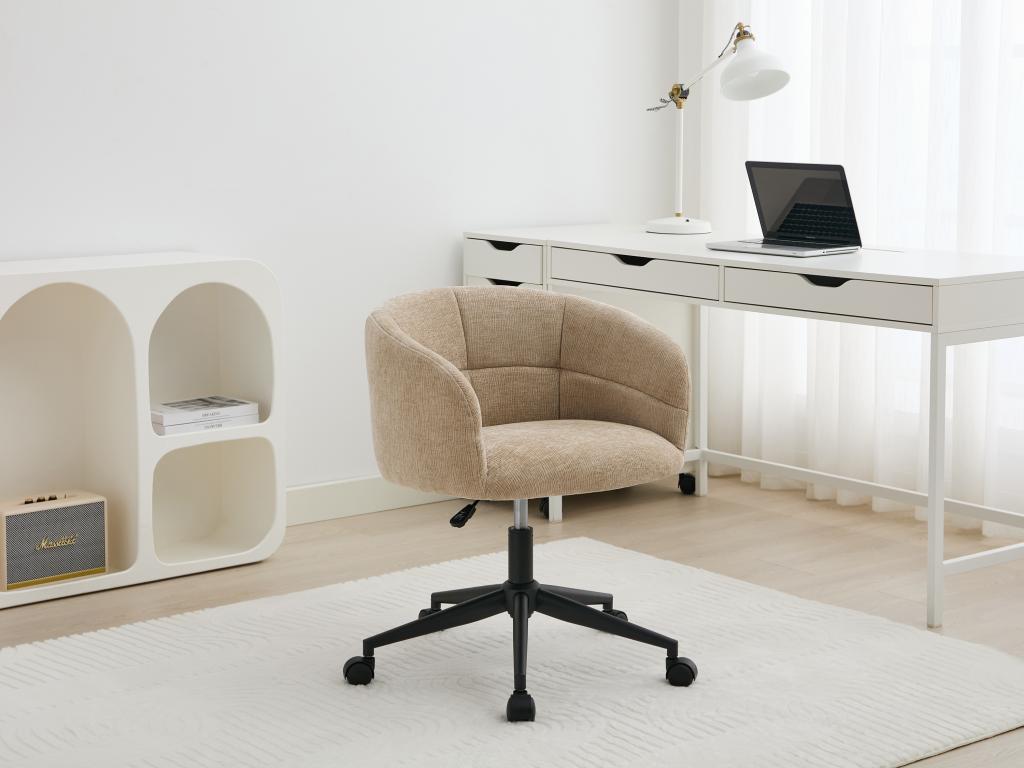 Bürostuhl - Strukturstoff - Beige - NOMITIO günstig online kaufen