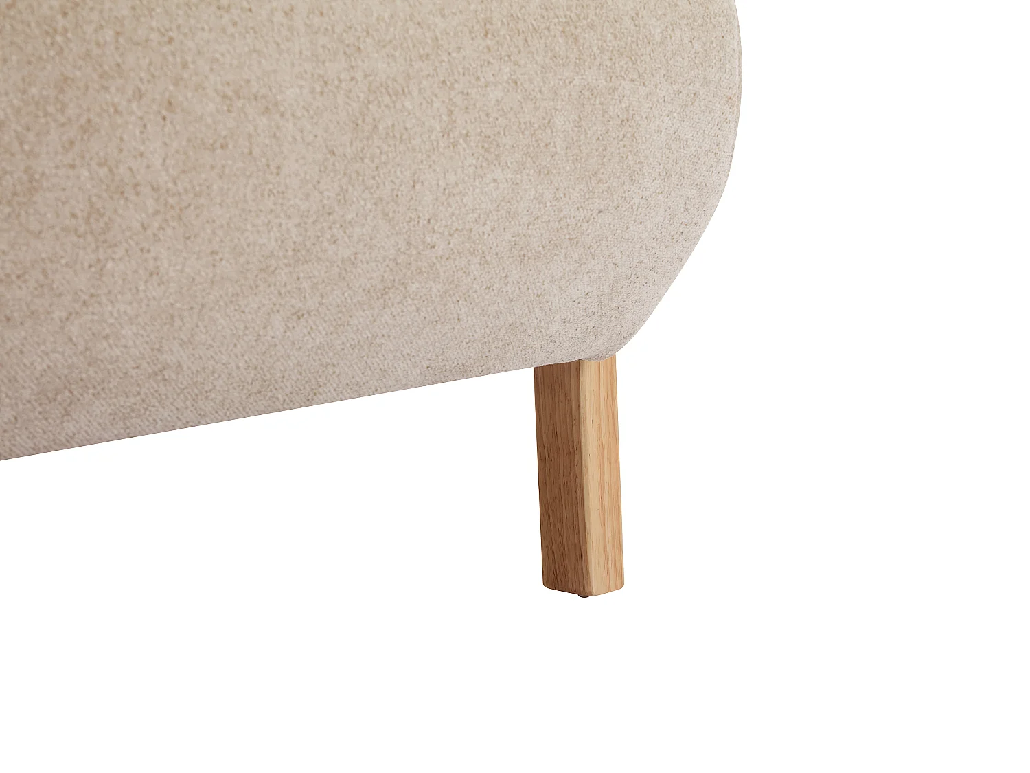 2-sits soffa i beige tyg och trä JULOMO