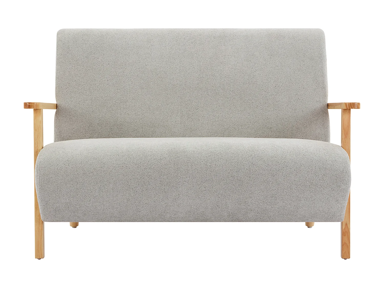 Sofá de 2 plazas de tela gris y madera JULOMO