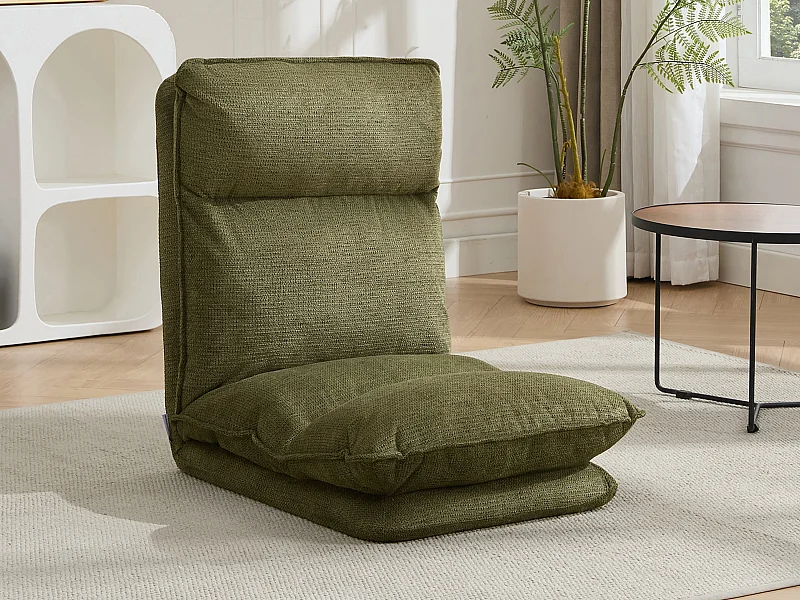 Sessel mit einstellbarer Schlaffunktion - melierter Stoff - Grün - MURTERA