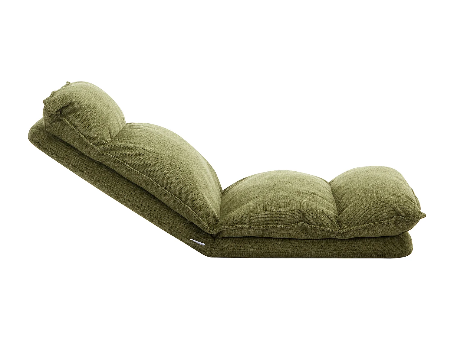 Fauteuil paresseux convertible réglable en tissu chiné vert MURTERA