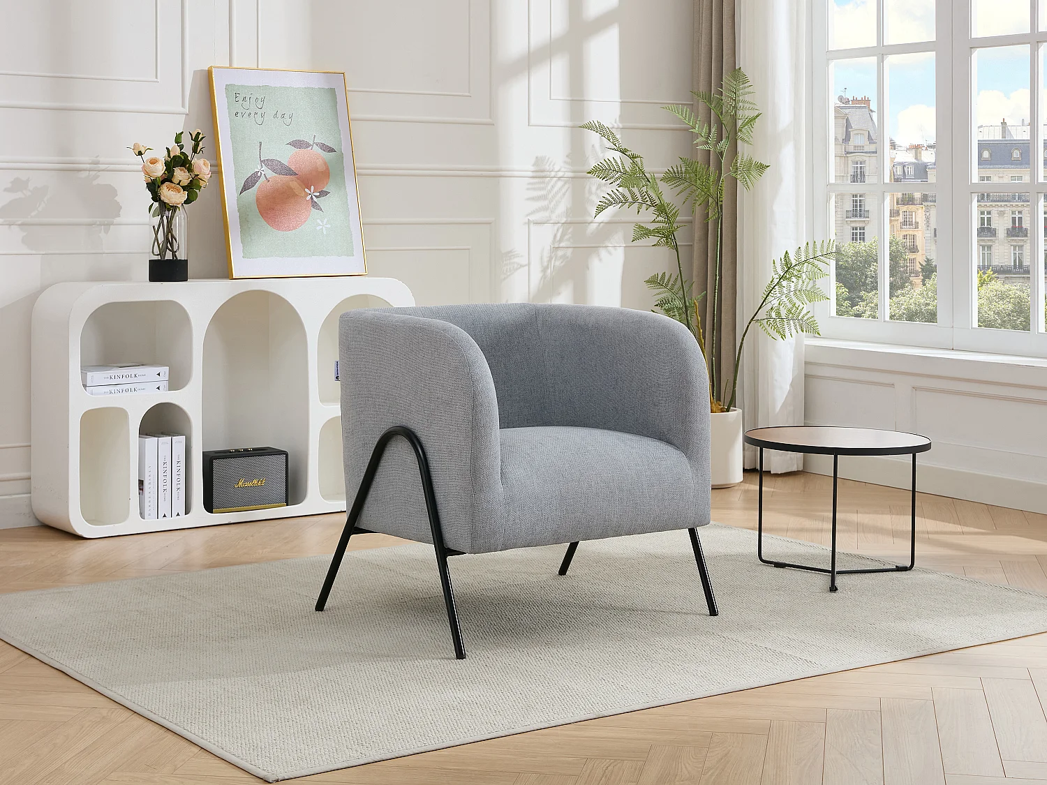 Sessel - Stoff - Grau - BLINODA