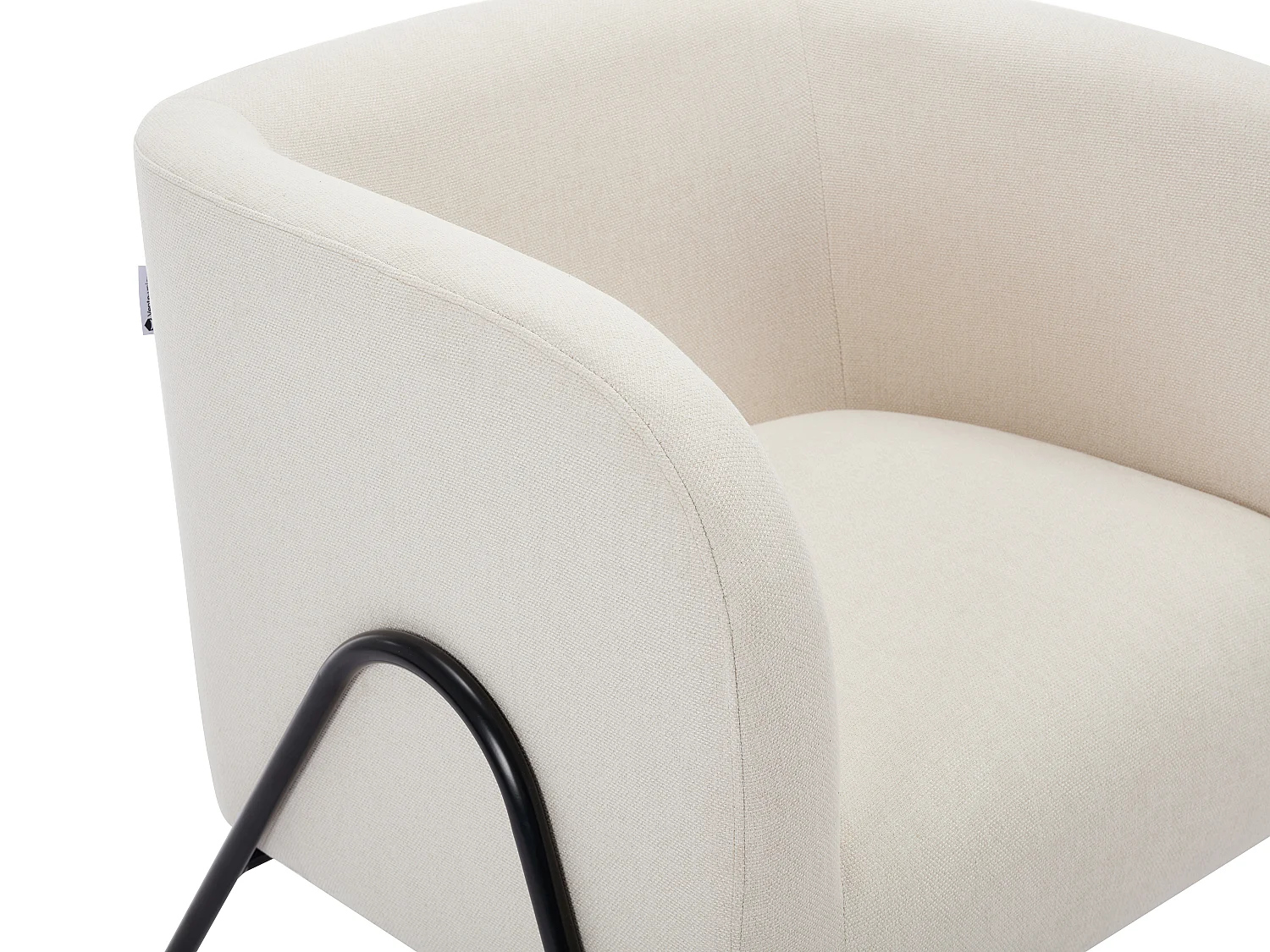 Fauteuil en tissu beige BLINODA