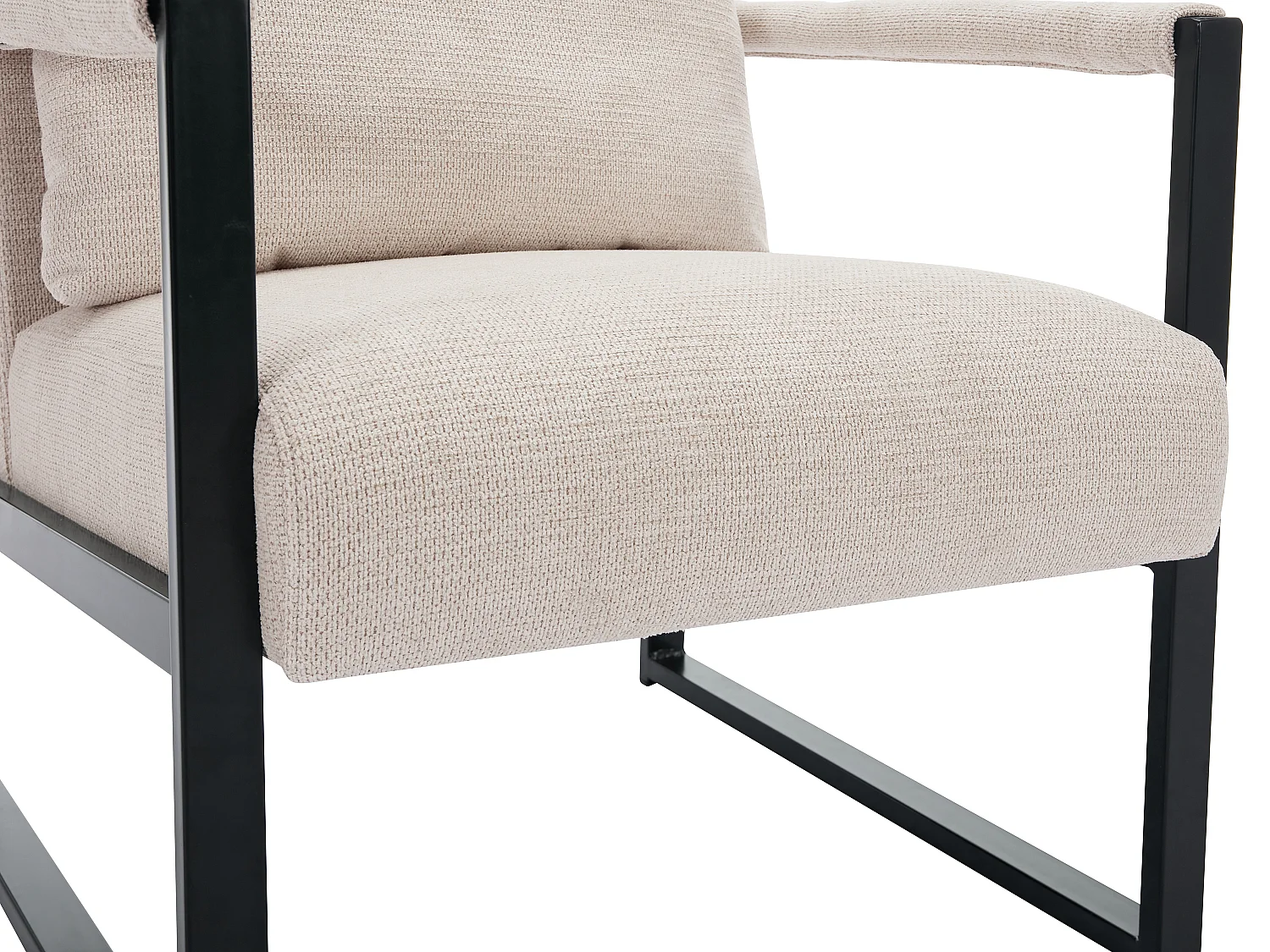 Fauteuil en tissu texturé beige ISPORI