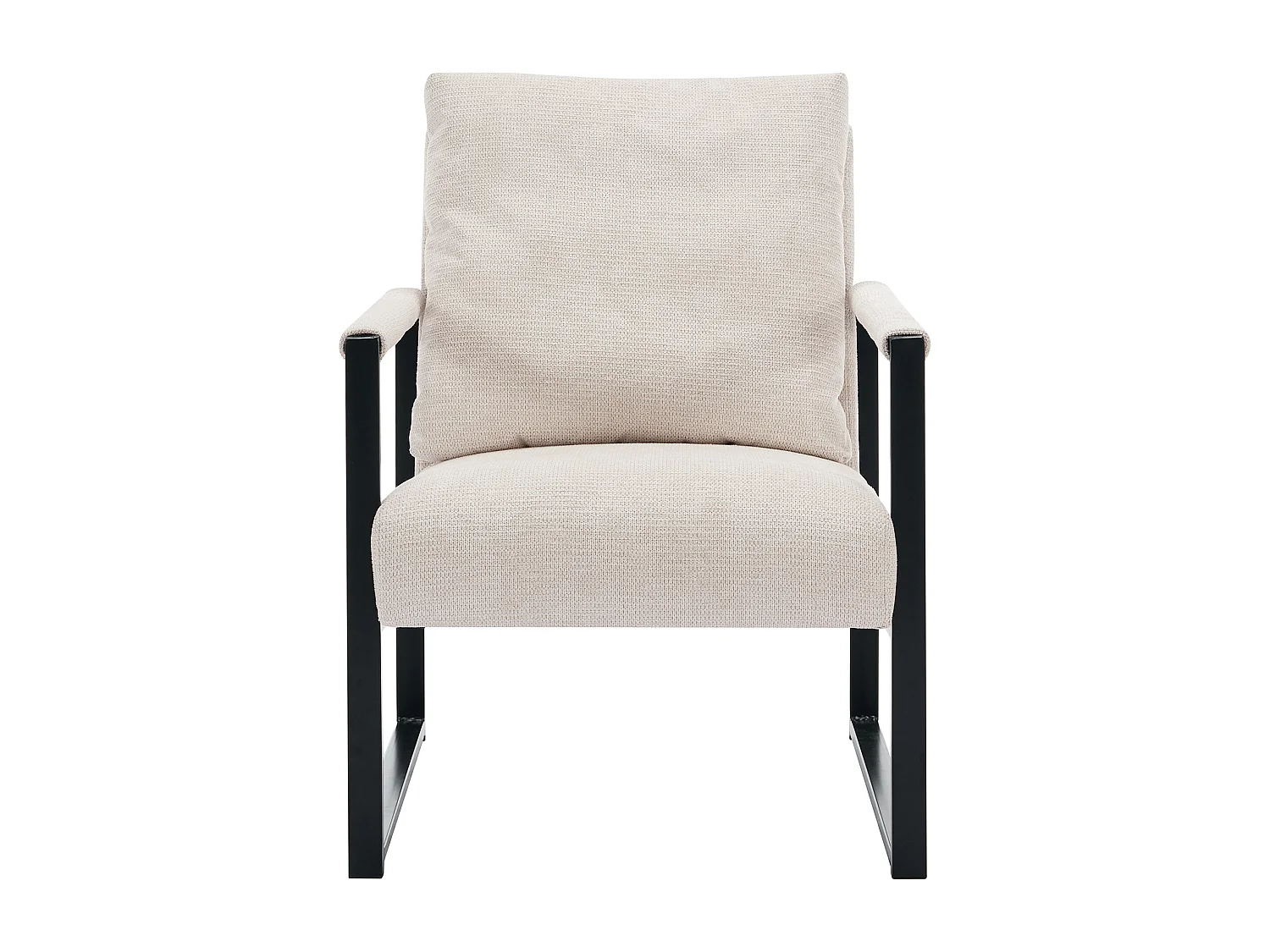 Fauteuil en tissu texturé beige ISPORI