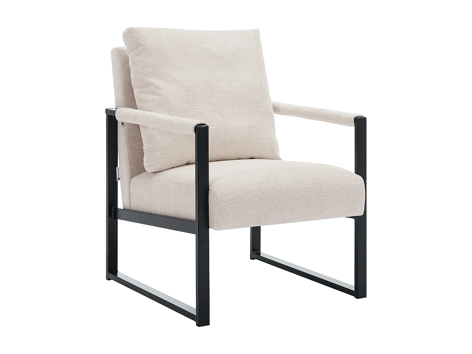 Fauteuil en tissu texturé beige ISPORI