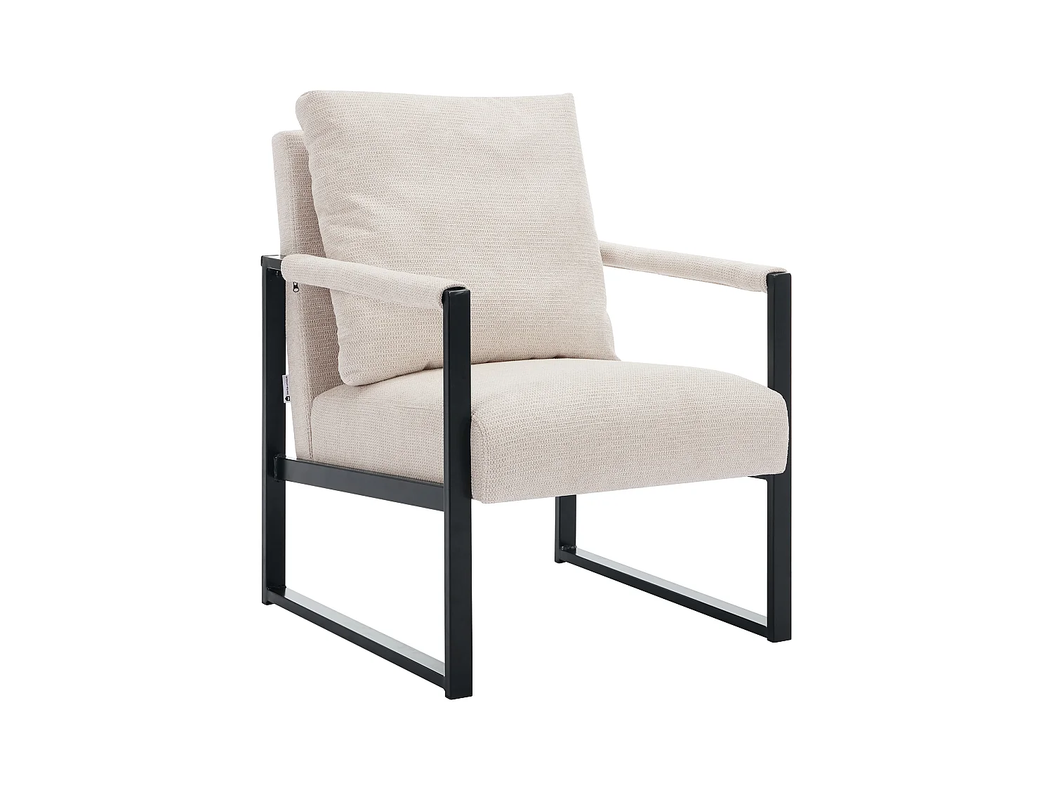 Sillón de tela texturizada beige ISPORI