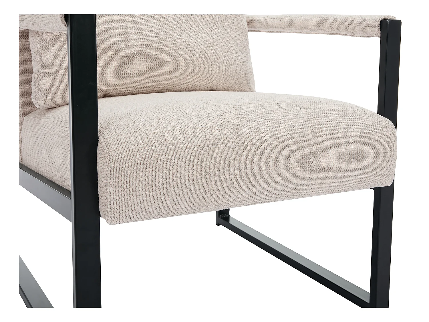 Sillón de tela texturizada beige ISPORI