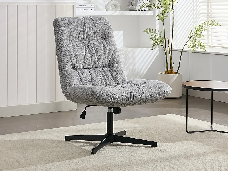 Poltrona girevole in Tessuto chiné Grigio  - SELENDO