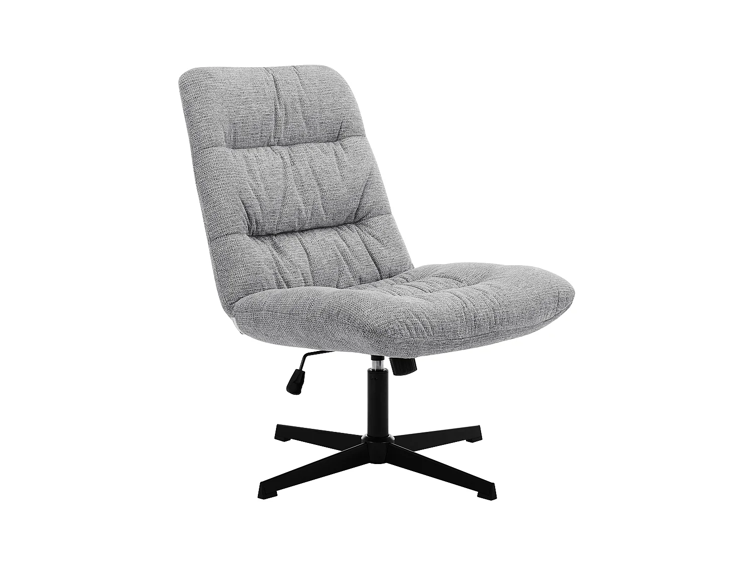 Sillón pivotante de tela jaspeado gris SELENDO