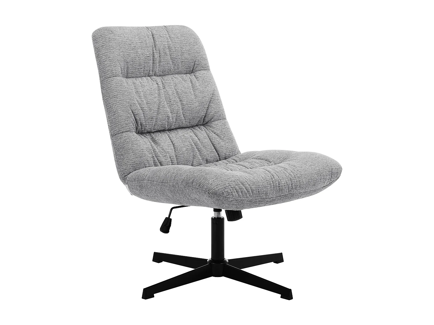 Fauteuil pivotant en tissu chiné gris SELENDO