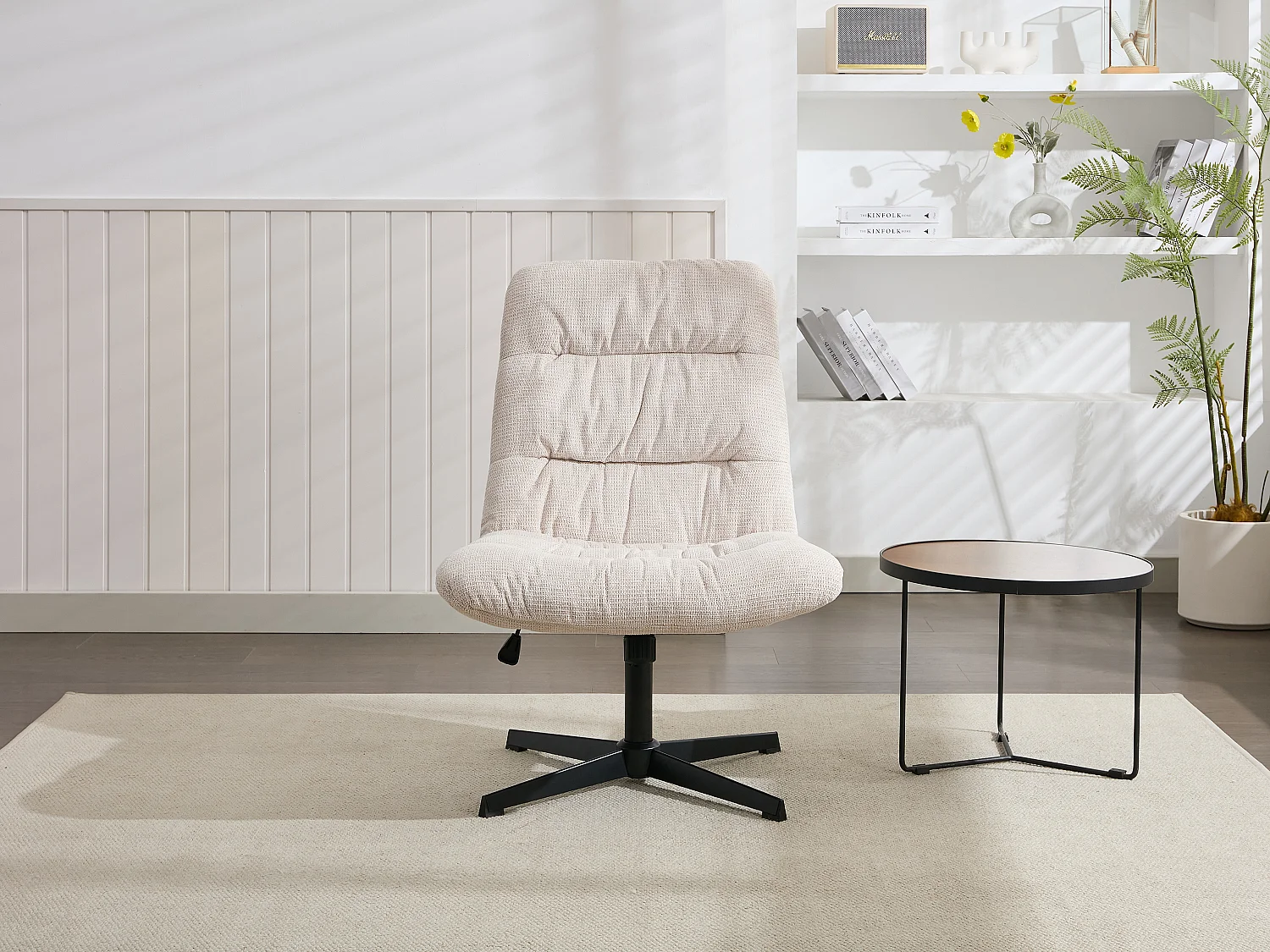 Drehsessel - melierter Stoff - Beige - SELENDO