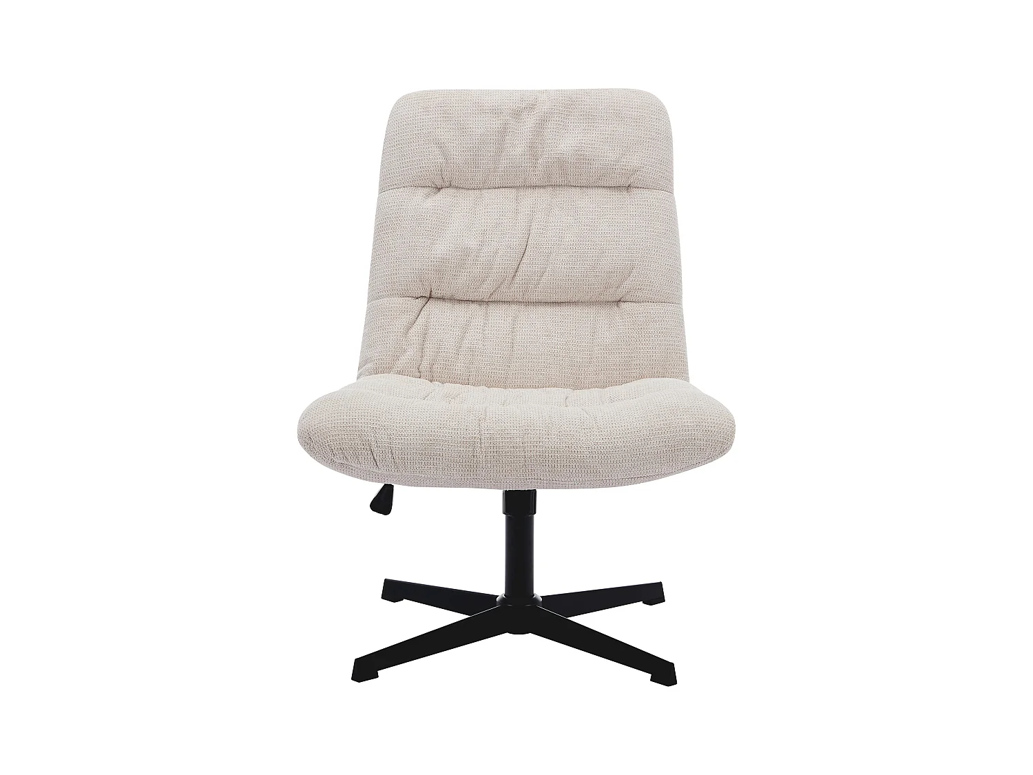 Sillón pivotante de tela jaspeado beige SELENDO