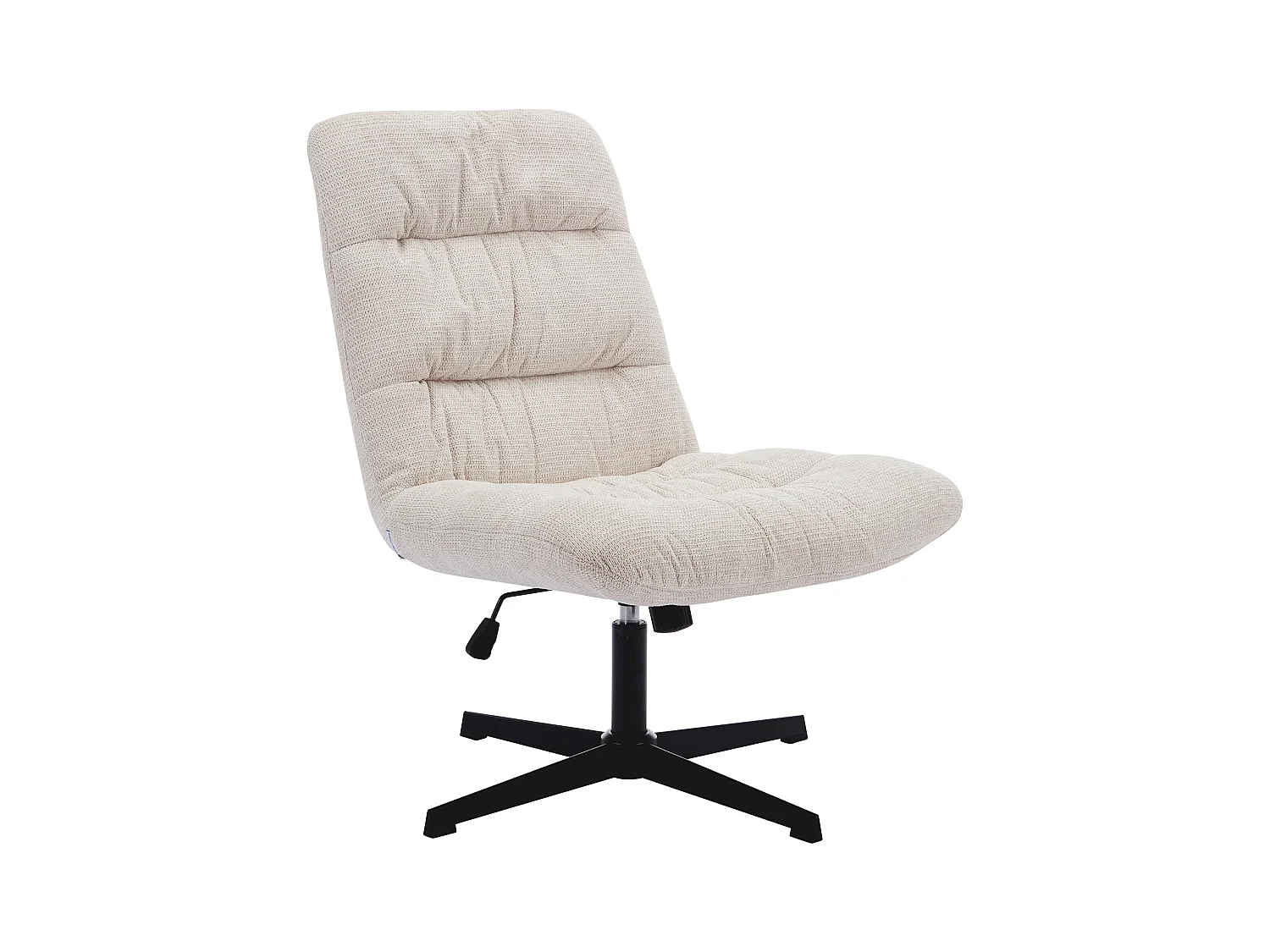 Sillón pivotante de tela jaspeado beige SELENDO