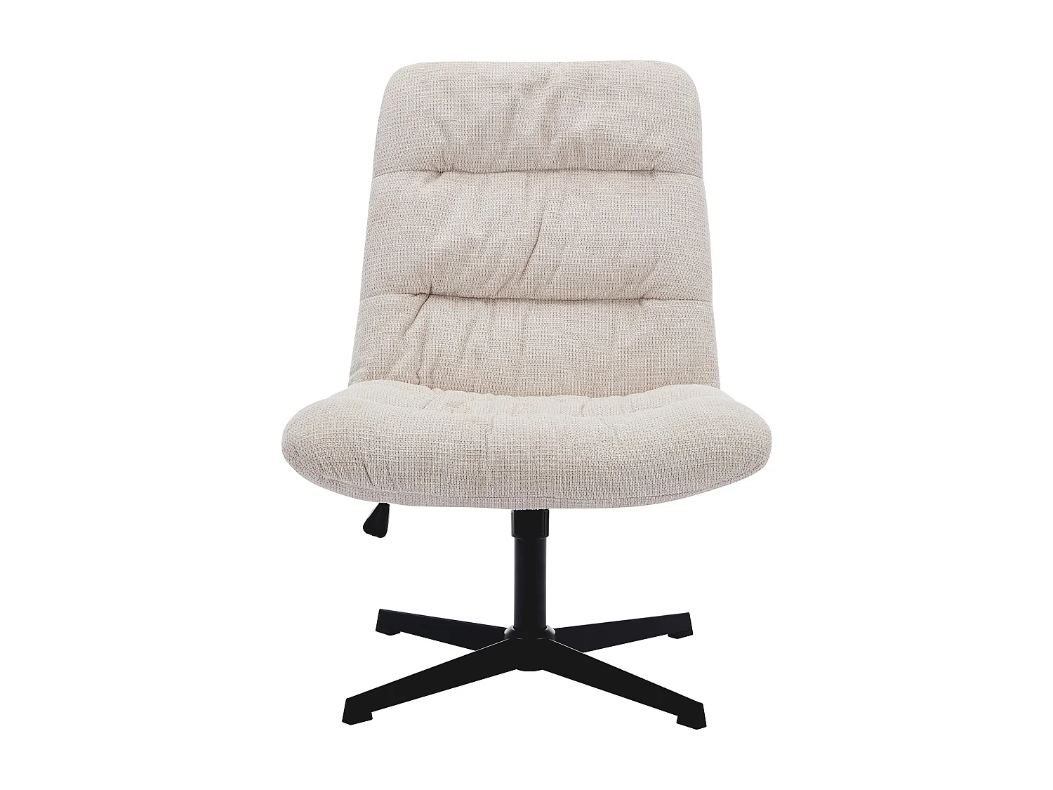 Fauteuil pivotant en tissu chiné beige SELENDO