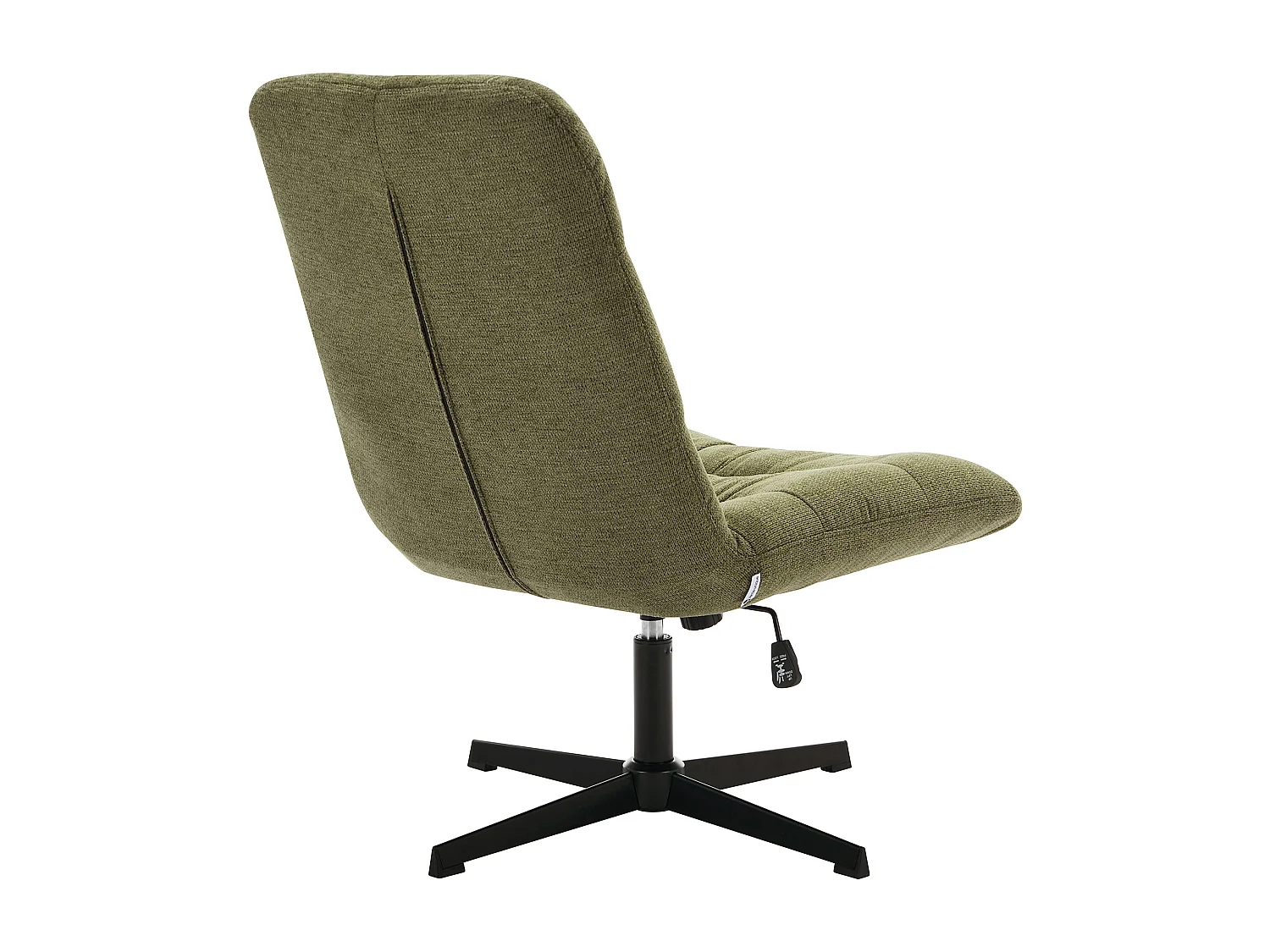 Sillón pivotante de tela jaspeado verde SELENDO