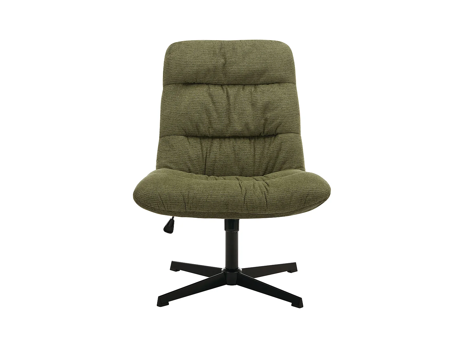 Draaifauteuil van groene gechineerde stof SELENDO