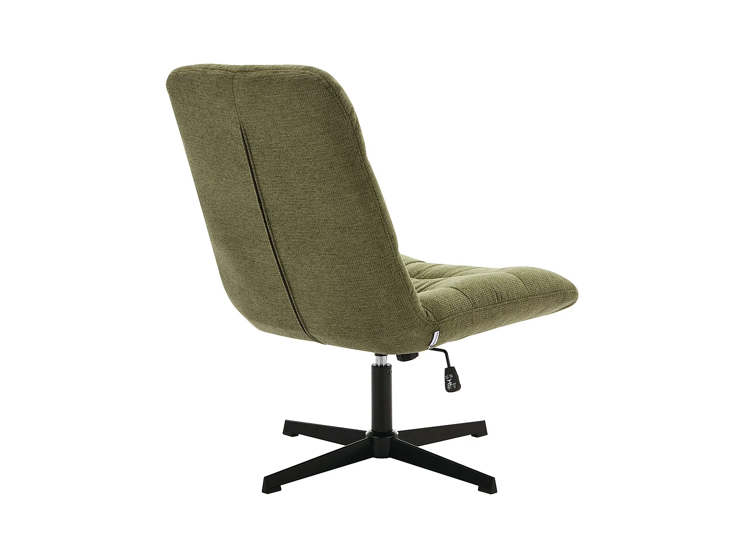 Draaifauteuil van groene gechineerde stof SELENDO