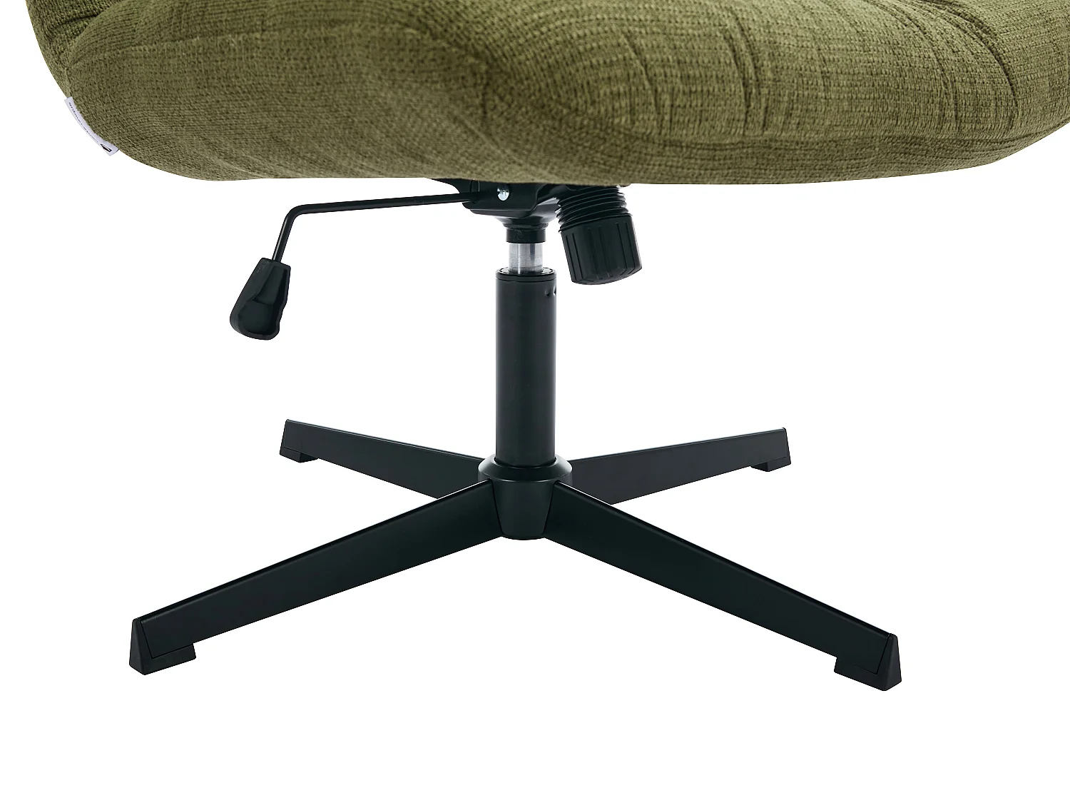 Draaifauteuil van groene gechineerde stof SELENDO