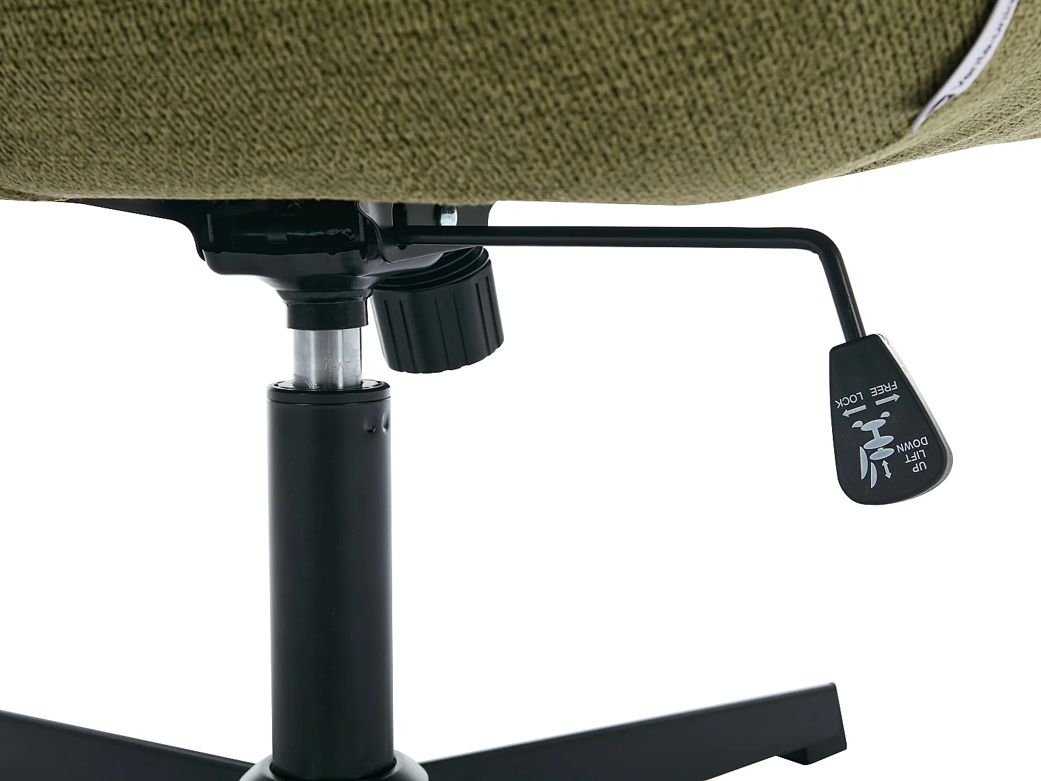 Draaifauteuil van groene gechineerde stof SELENDO