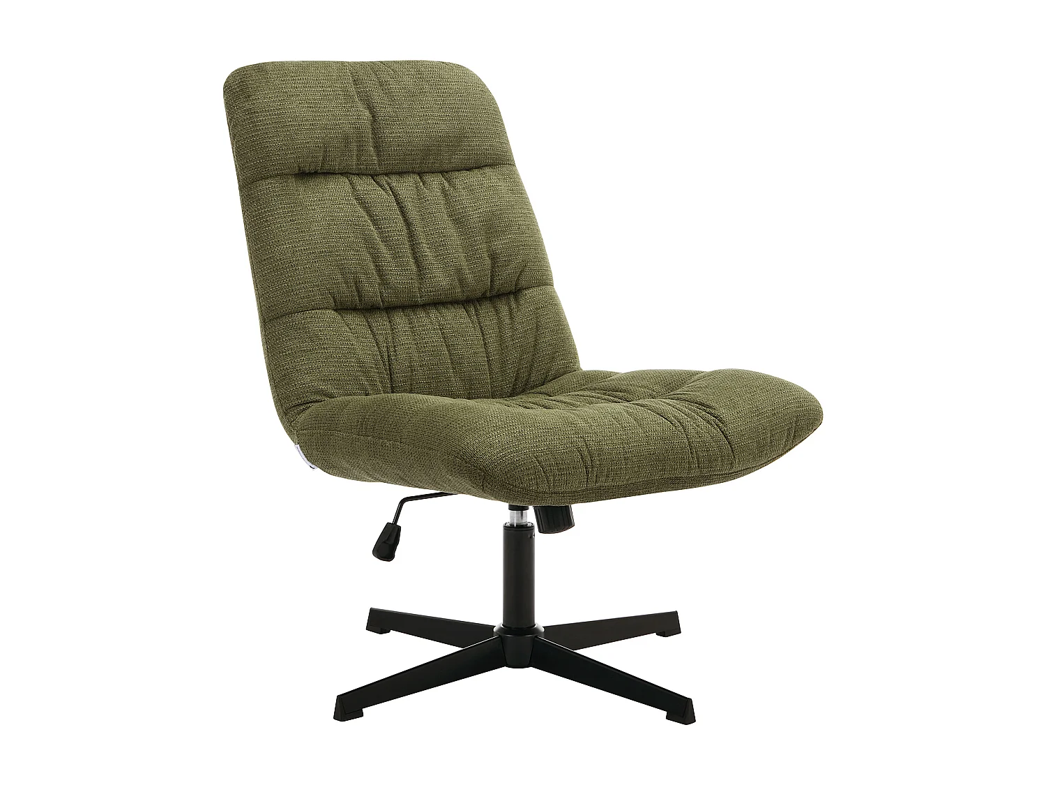 Fauteuil pivotant en tissu chiné vert SELENDO
