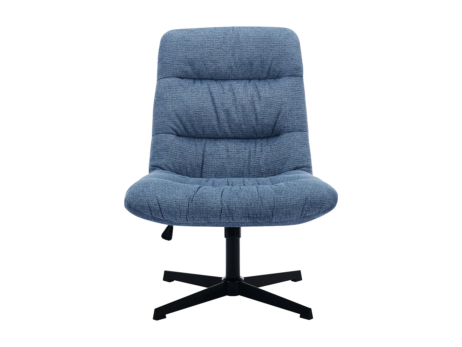 Fauteuil pivotant en tissu chiné bleu SELENDO
