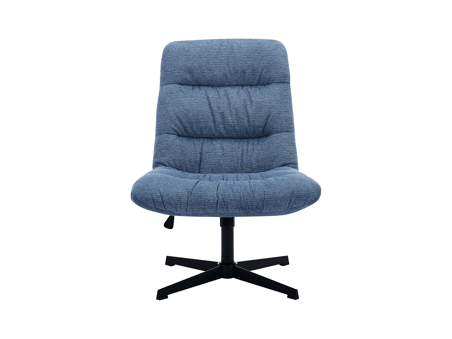 Sillón pivotante de tela jaspeado azul SELENDO