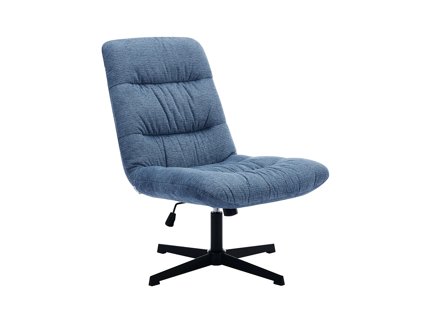 Sillón pivotante de tela jaspeado azul SELENDO