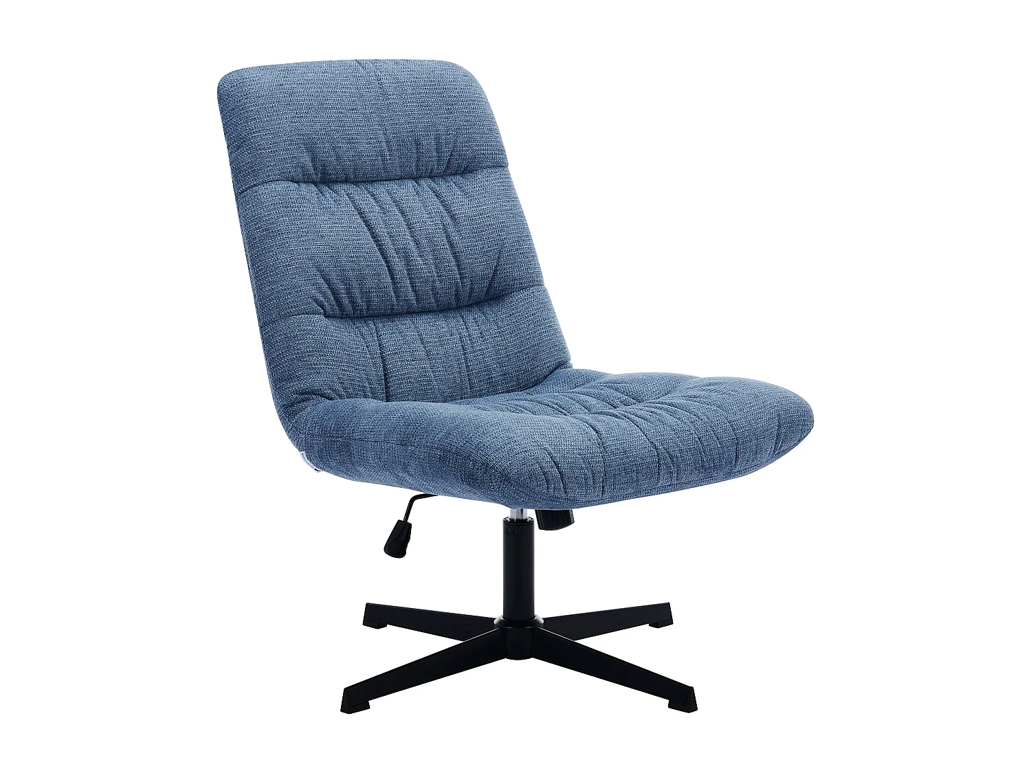 Fauteuil pivotant en tissu chiné bleu SELENDO