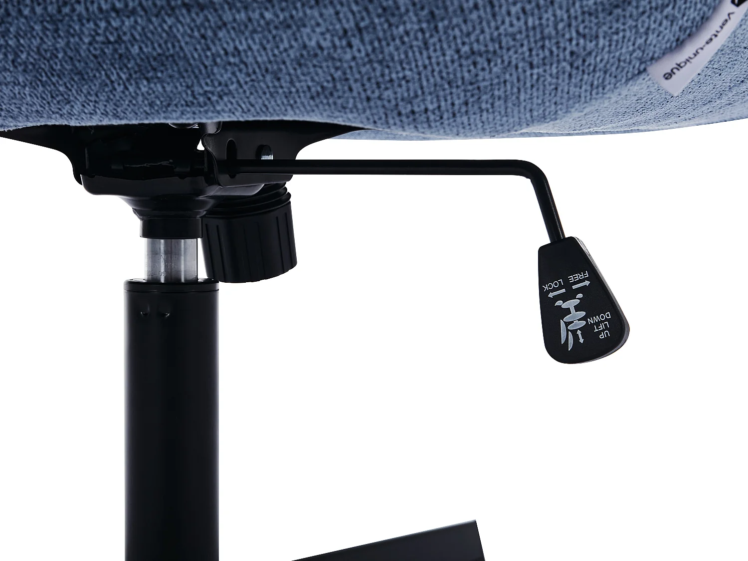 Fauteuil pivotant en tissu chiné bleu SELENDO