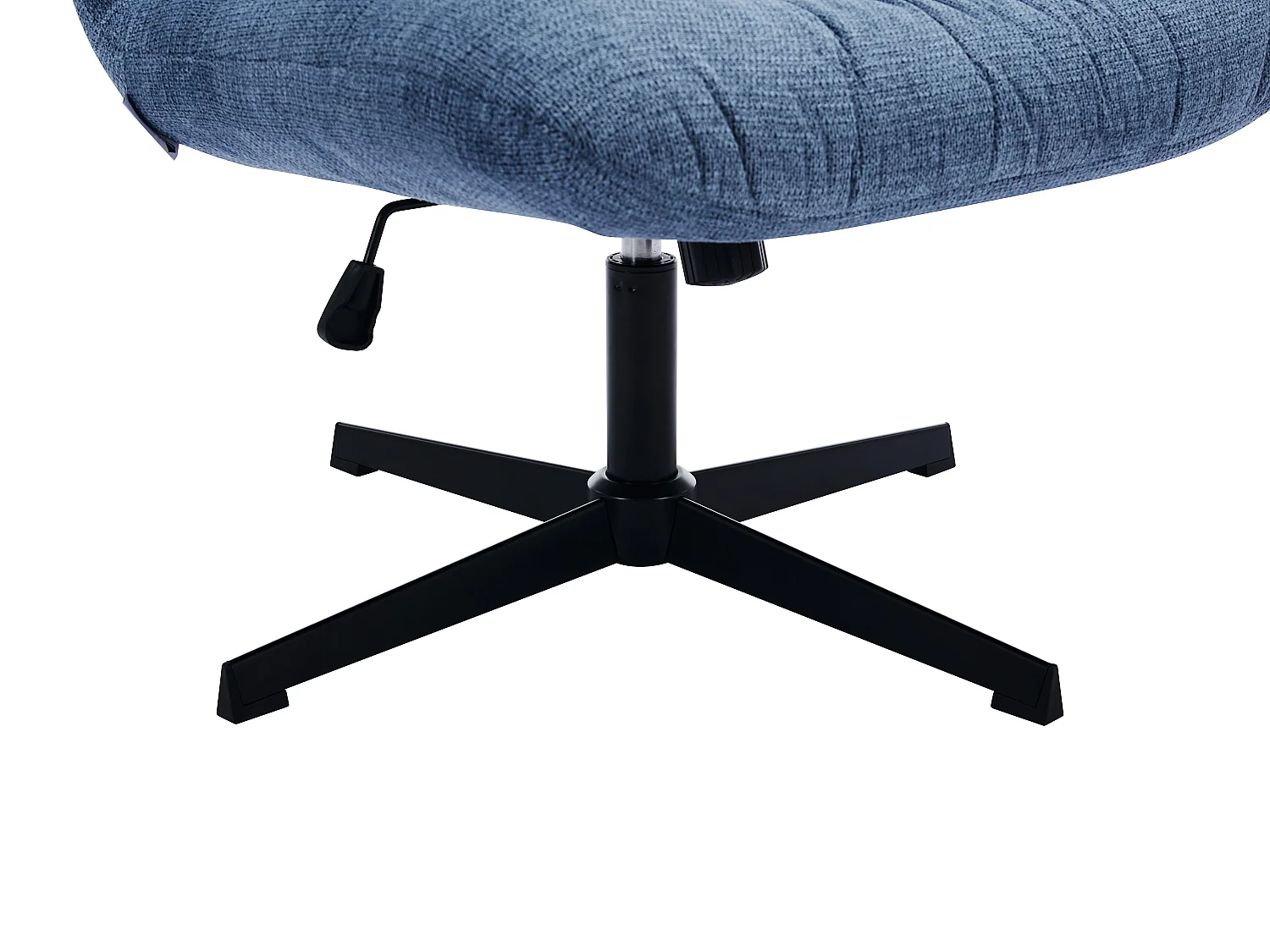 Fauteuil pivotant en tissu chiné bleu SELENDO