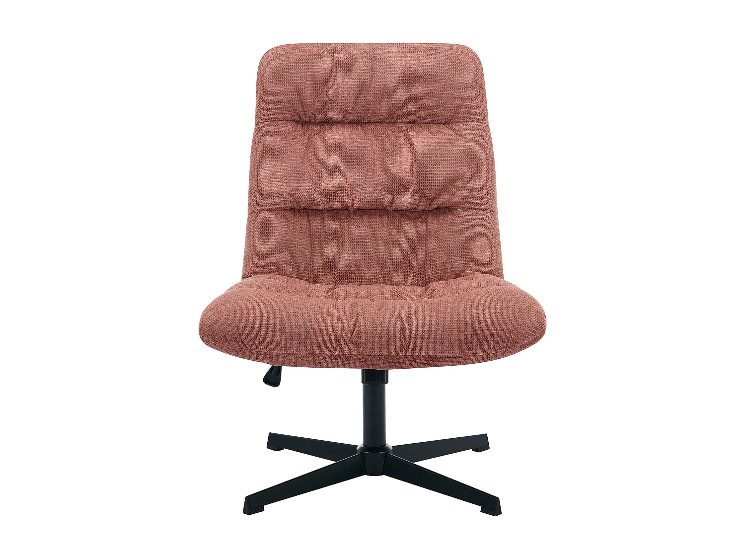 Fauteuil pivotant en tissu chiné terracotta SELENDO