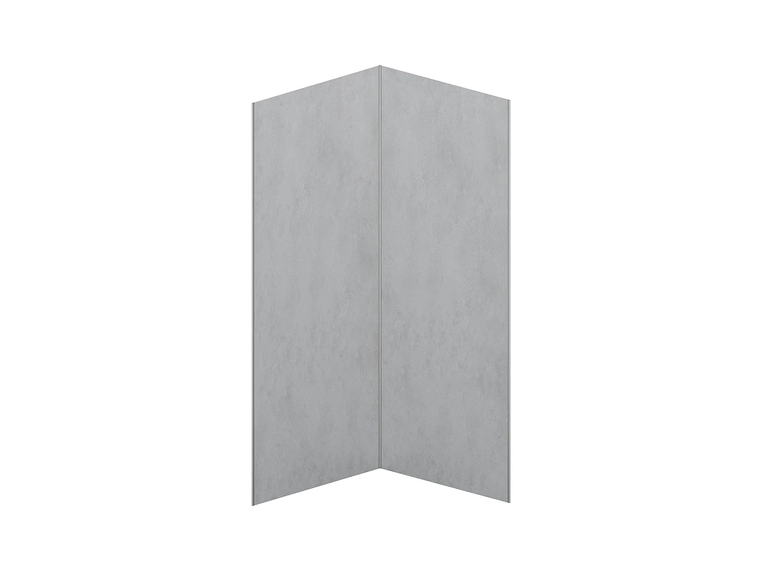 Conjunto de 2 painéis de parede de duche efeito cimento polido em alumínio com perfis 2 x C90 x A210 cm - ARFINO