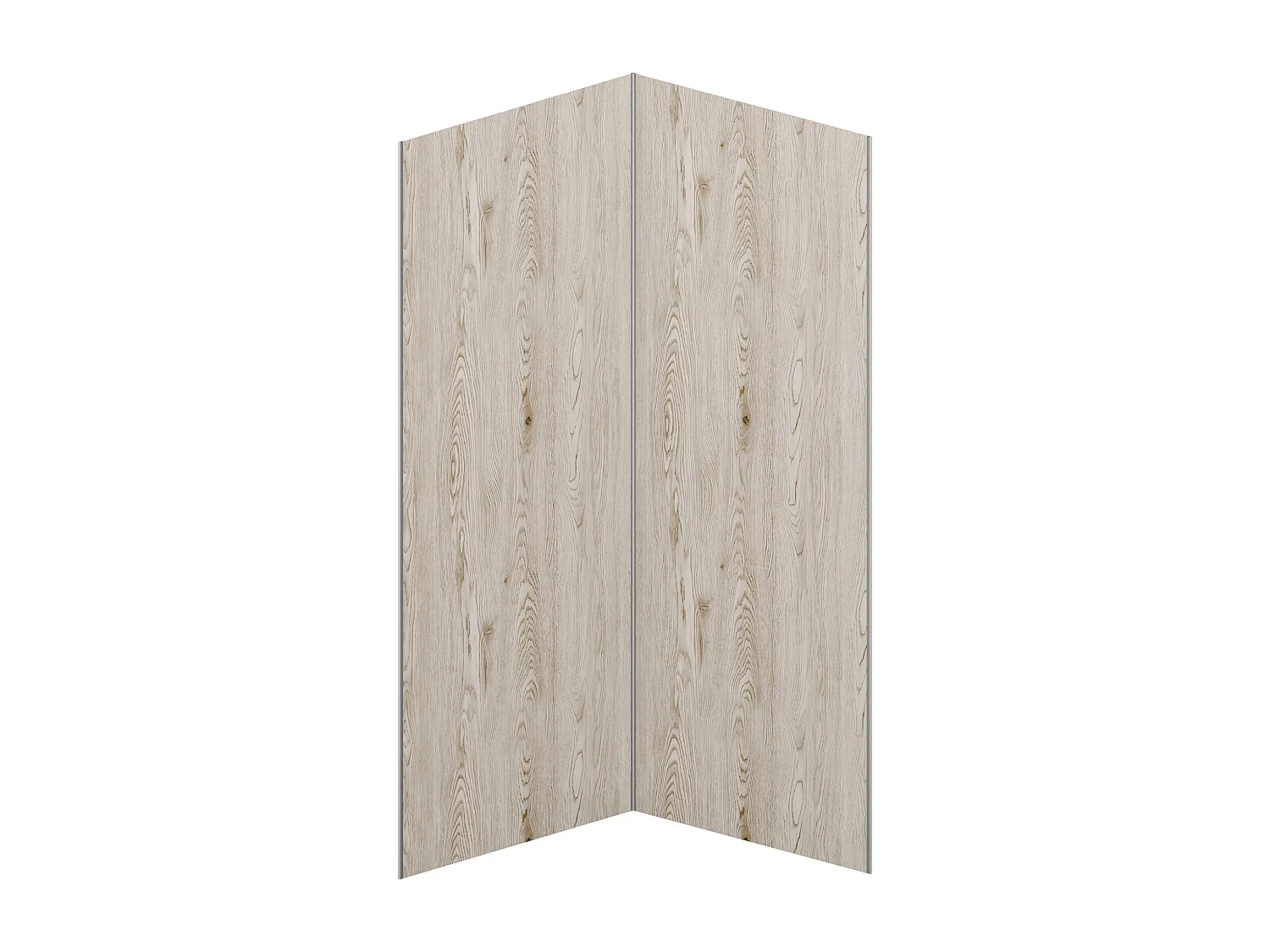 Set van 2 douchewandpanelen met licht houteffect van aluminium met profielen - 2 x L90 x H210 cm - ENEKO