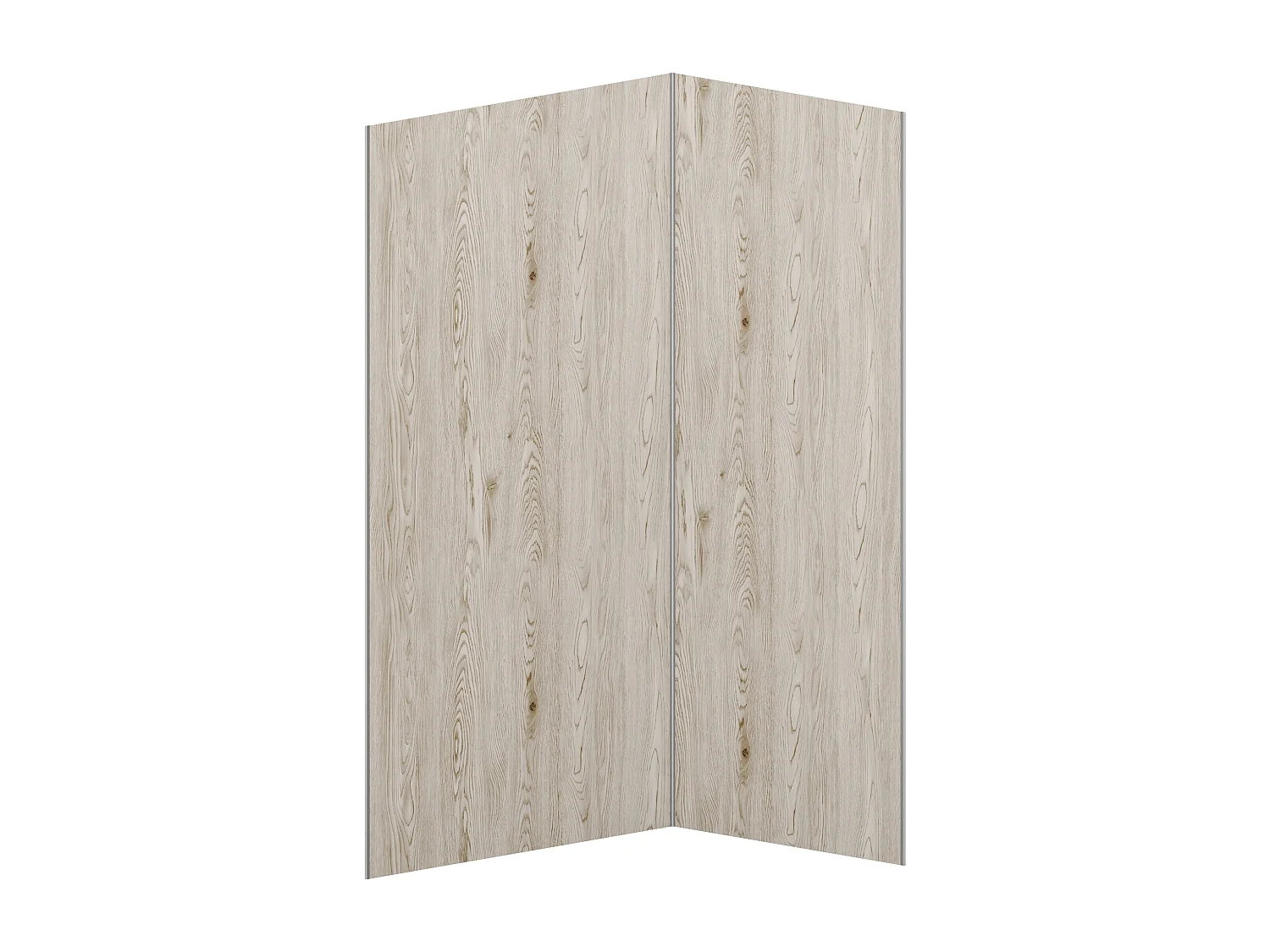 Set med 2 duschväggspaneler med ljust träeffekt i aluminium med profiler - L90 x L120 x H210 cm - ENEKO