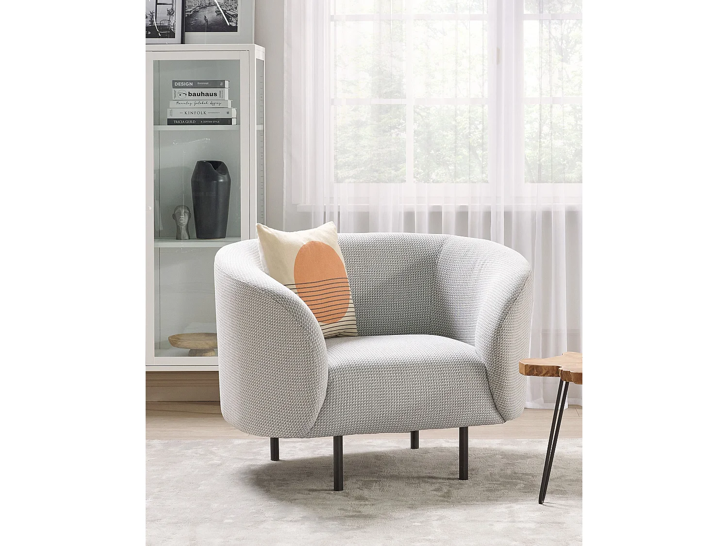 Fauteuil LOEN Tissu Noir/blanc