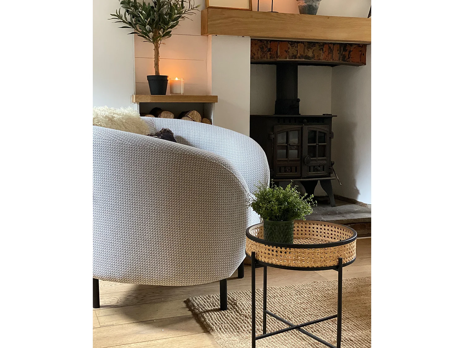 Fauteuil LOEN Tissu Noir/blanc