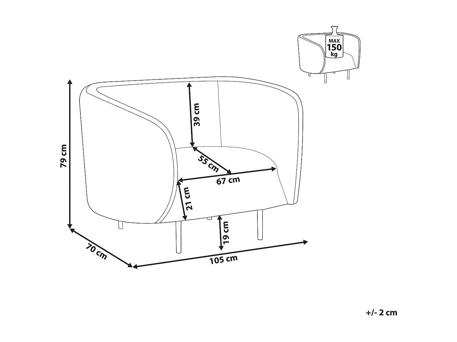 Fotel LOEN Jasnobeżowy