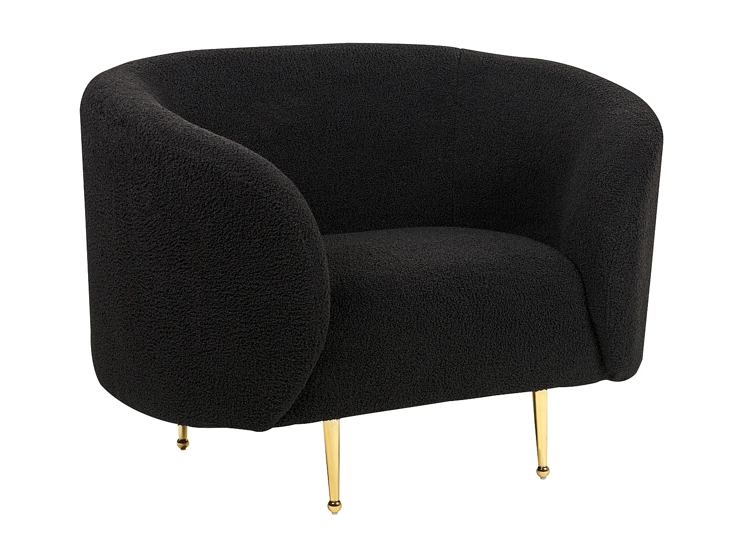 Fauteuil LOEN Bouclé Zwart
