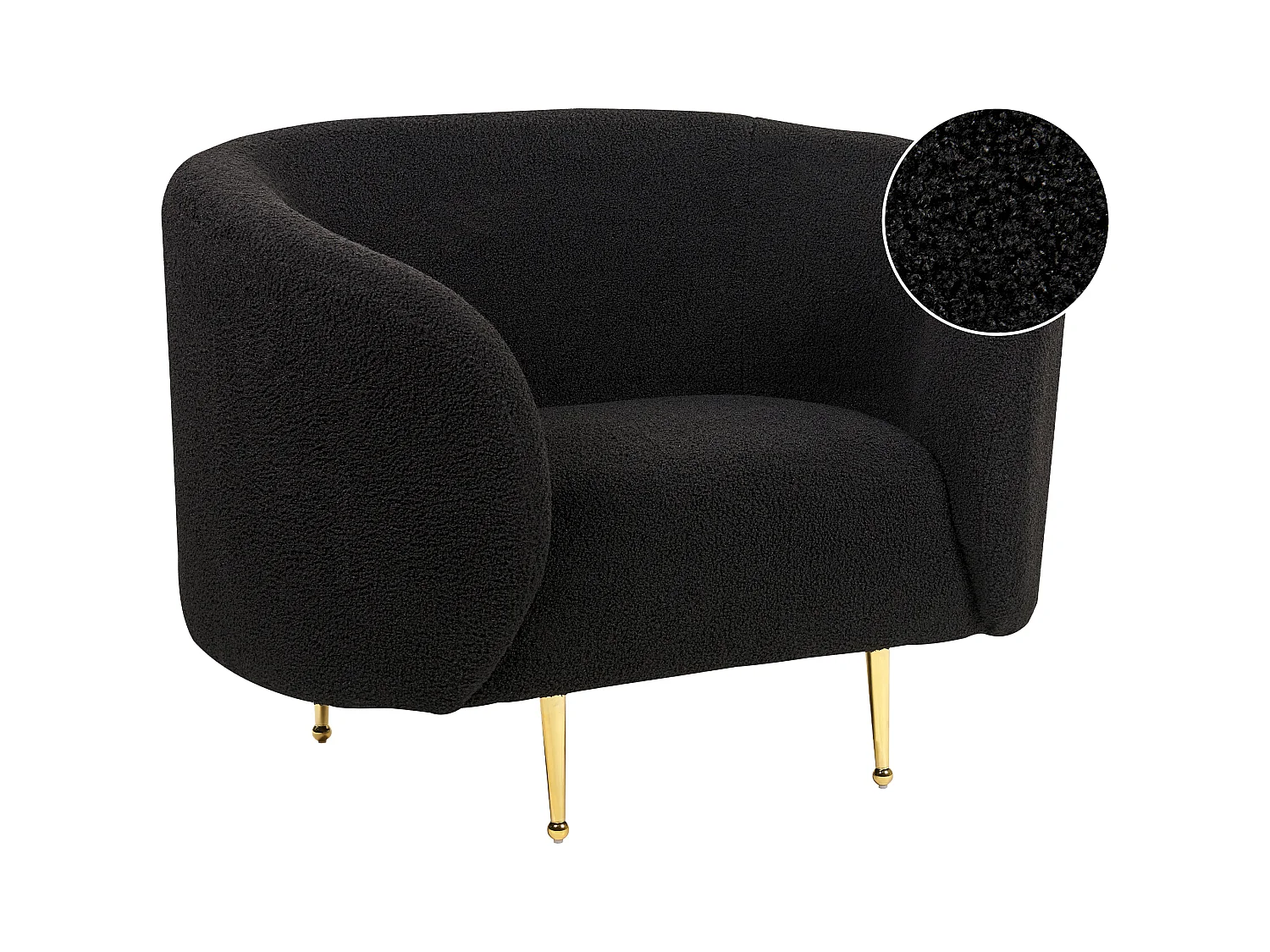 Fauteuil LOEN Bouclé Zwart