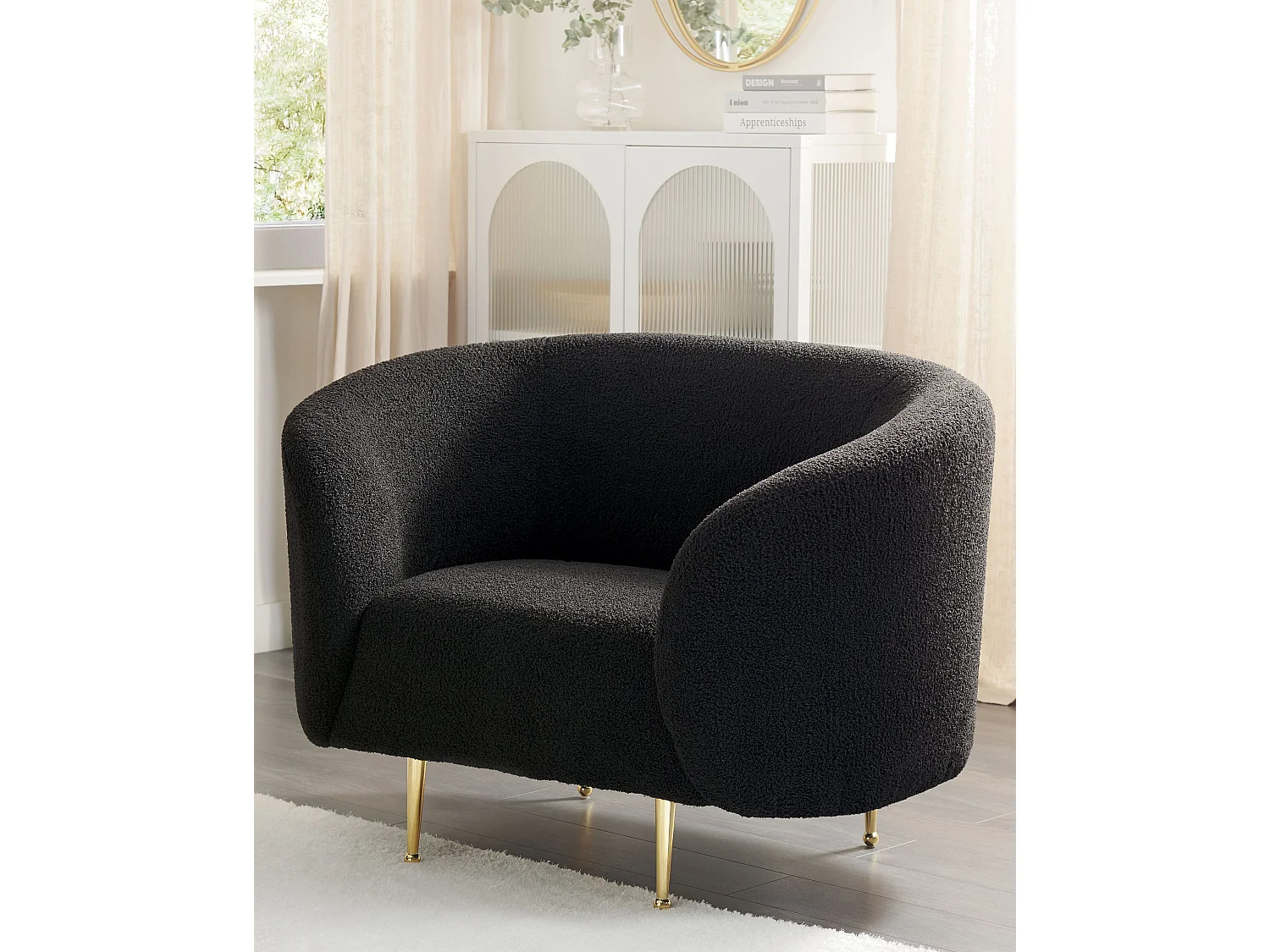 Poltrona LOEN Bouclé Preto