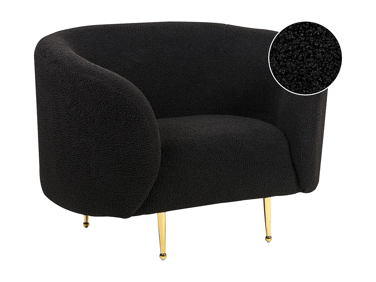 Fauteuil LOEN Bouclé Noir