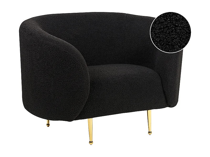 Sessel LOEN Bouclé Schwarz