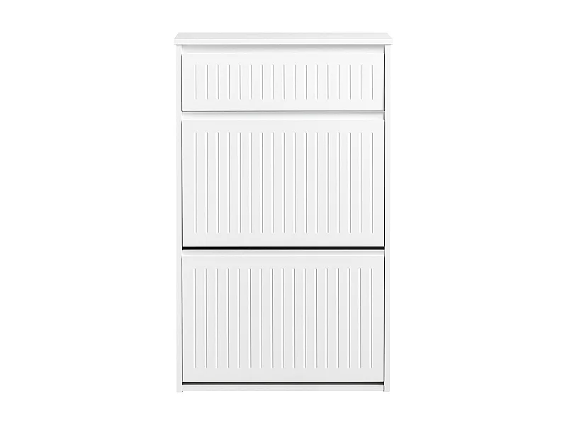 SoBuy Scarpiera con 2 ribalte e 1 cassetto Scarpiera con scomparto aggiuntivo Portascarpe salvaspazio Bianco FSR165-W