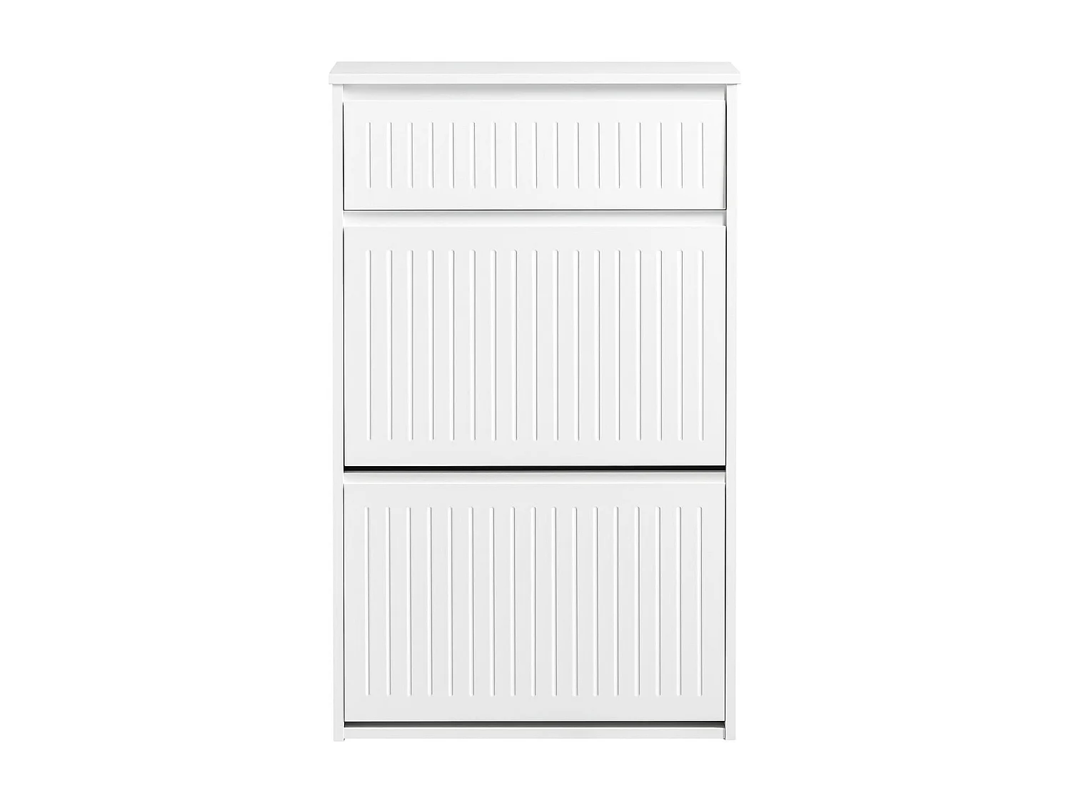 SoBuy FSR165-W Schoenenkast met 2 Flappen en 1 Lade, Schoenenrek,Gangkast, Opbergkast voor Schoenen