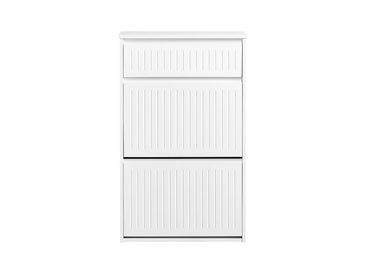SoBuy FSR165-W Banc à Chaussures avec Coussin Rembourrée 2 Abattant, Banc de Rangement