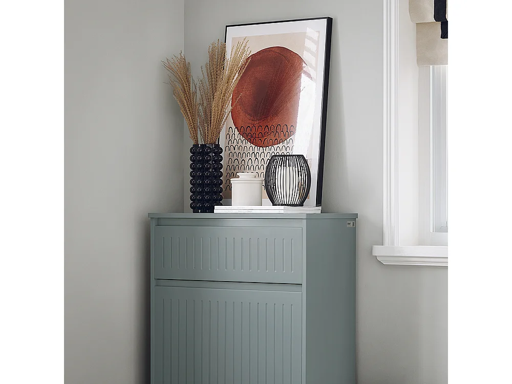 Zapatero Con 2 Solapas Y 1 Cajón Gris FSR165-HG SoBuy